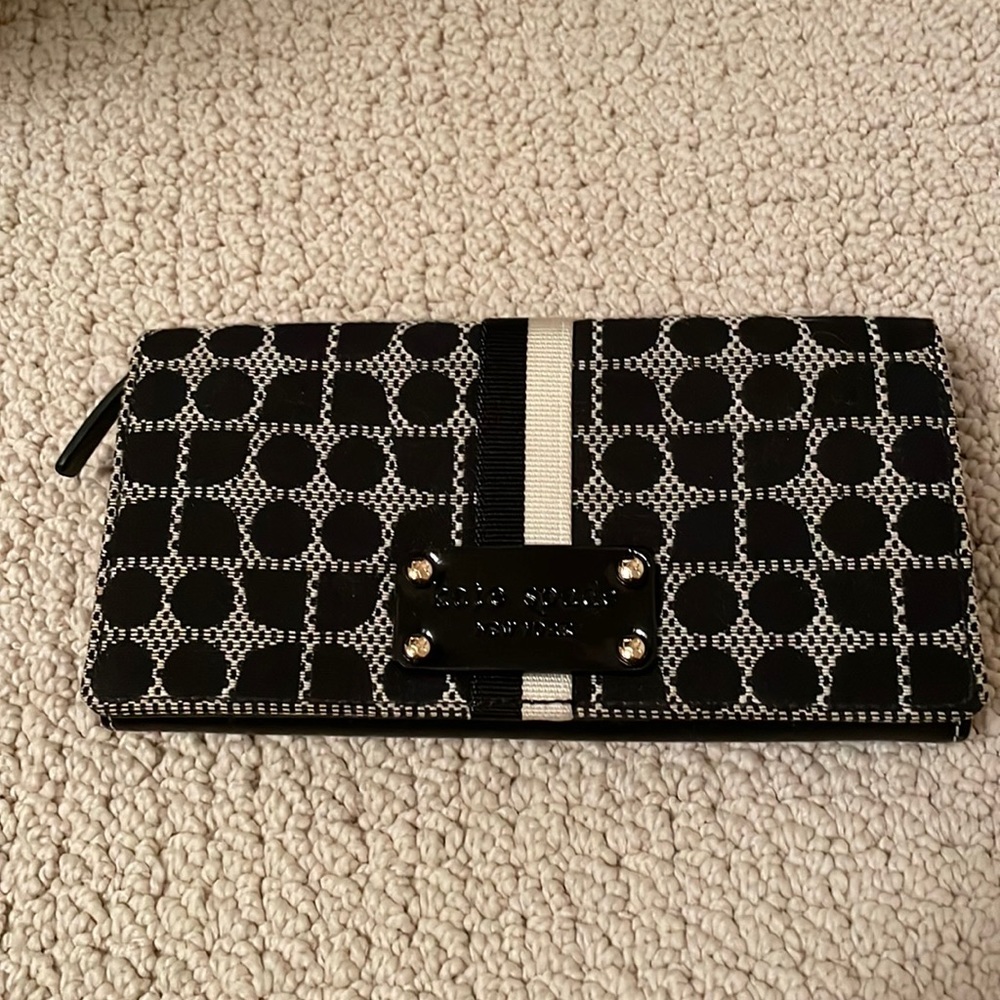 Kate Spade Signature Print Leather/Cloth Wallet